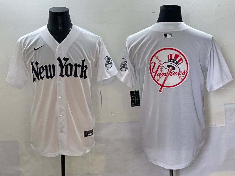 Men 2025 New York Yankees Blank White Five generations Joint Name Nike MLB Jersey style 92->new york yankees->MLB Jersey